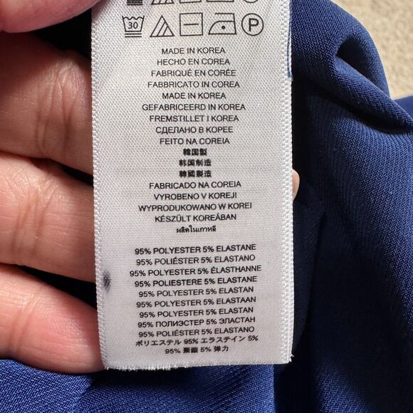 Michael Kors Womens Navy Blue Work Top With Side Cinch Buckle Detail Sz XL READ - Picture 14 of 16